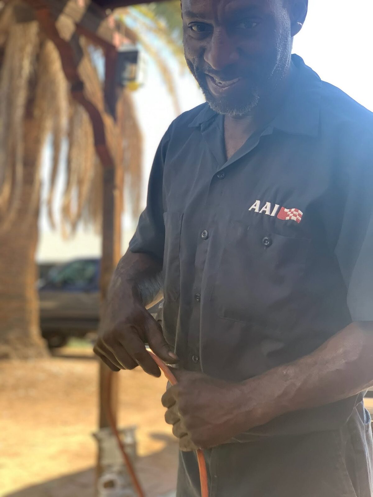 Ryan in his AAI-branded work shirt